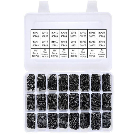Xrfoiniu 1500 Pcs Metric Fastener Kit Bolts, Nuts & Washers. 12.9 Grade... - Picture 1 of 7